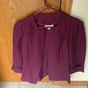 Coldwater Creek Burgundy Linen Jacket